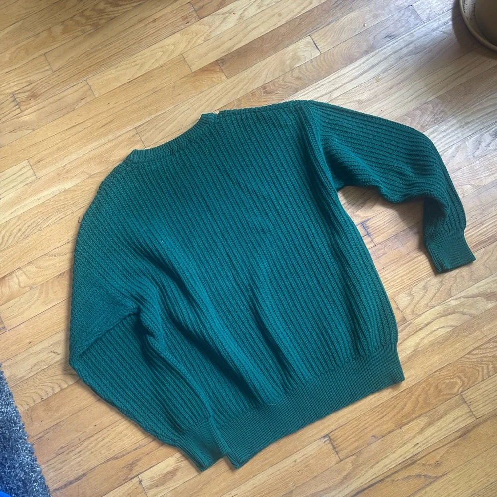 Nautica Green Crewneck Sweater Classic Knit Design - Picture 8 of 8